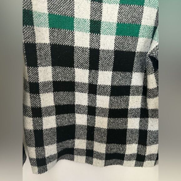 Christian Soriano black white and green plaid turtleneck sweater XS - Picture 7 of 8